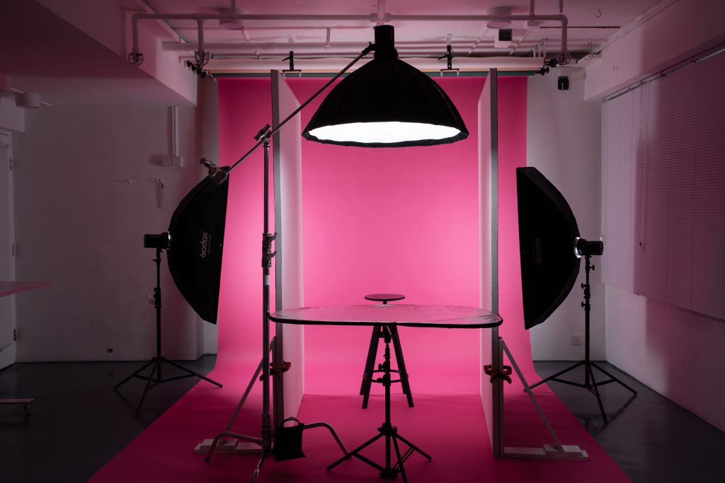 Product Photography in Studio with Colourful Background